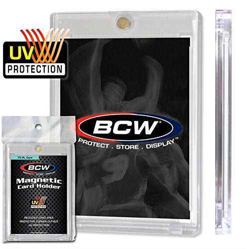 BCW Magnetic Card Holder - 75 PT Thickness - 18ct | Protective Display Card Case with Secure Gold