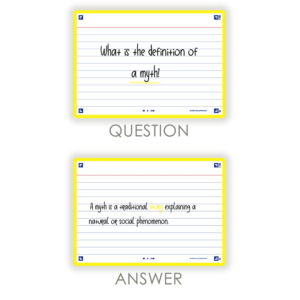 Flash Cards, Ruled with Yellow Frame, A6, Pack of 80