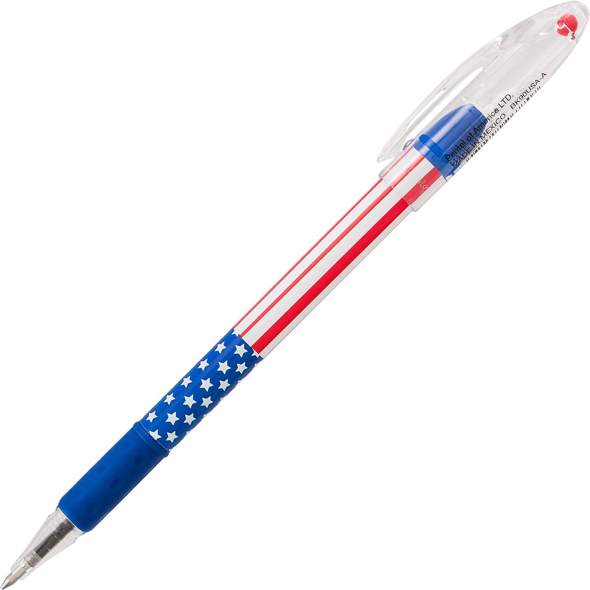 Pentel RSVP Ballpoint Pen, (0.7mm) Fine Line, Flag Barrel, Black Ink,(12 count)- Pack of 2