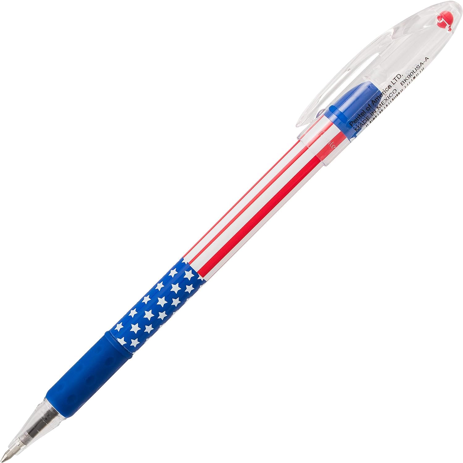 Pentel RSVP Ballpoint Pen, (0.7mm) Fine Line, Flag Barrel, Black Ink,(12 count)- Pack of 2
