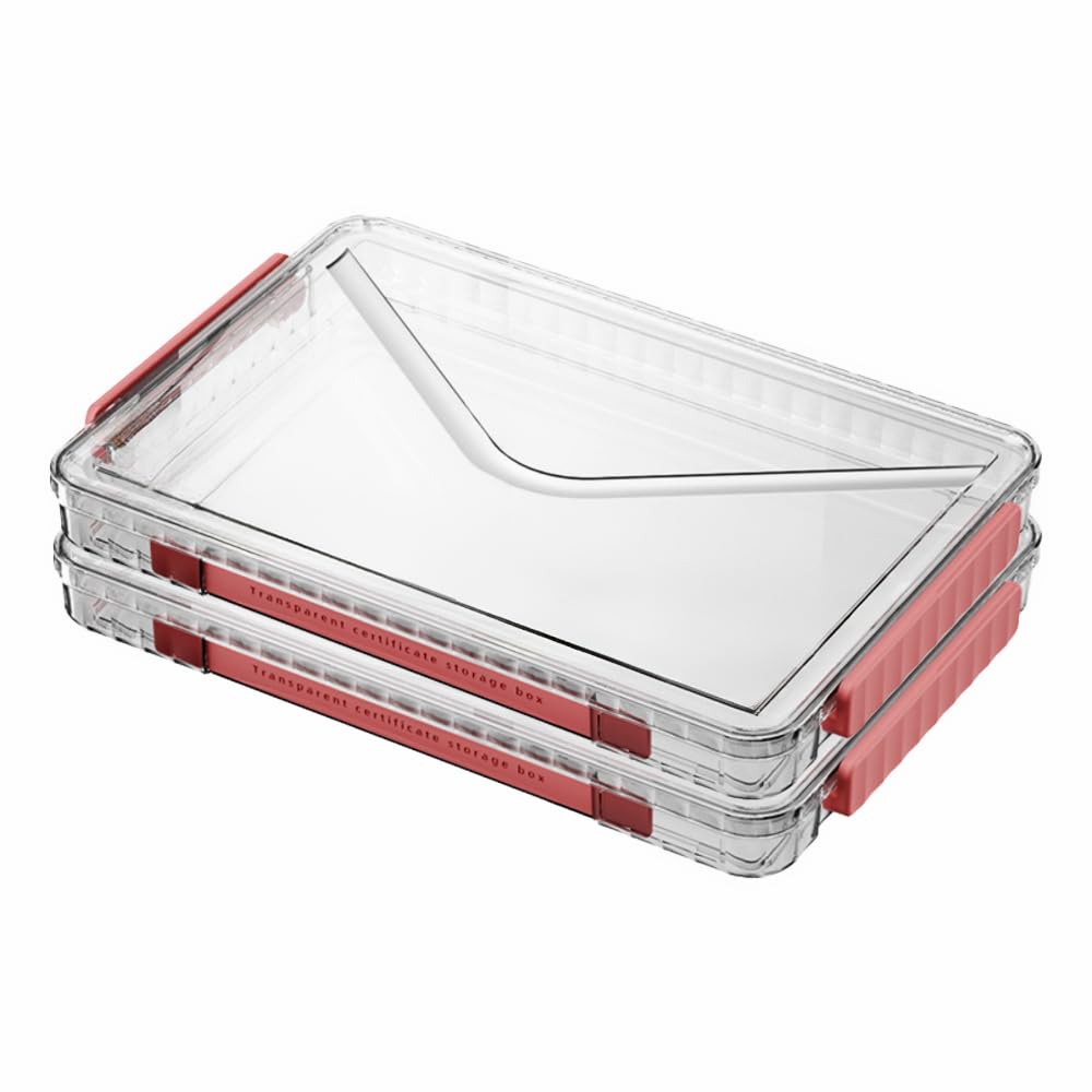 RHONZHAO Clear Storage Box with Latch, 2 Pack, Stackable