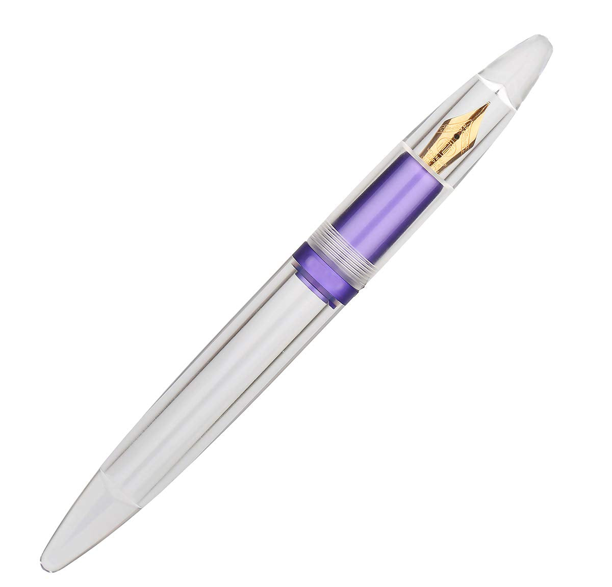 erofa M2 Metallic Violet Fountain Pen (Extra Fine Nib 0.38mm) Transparent Eye Dropper Filling