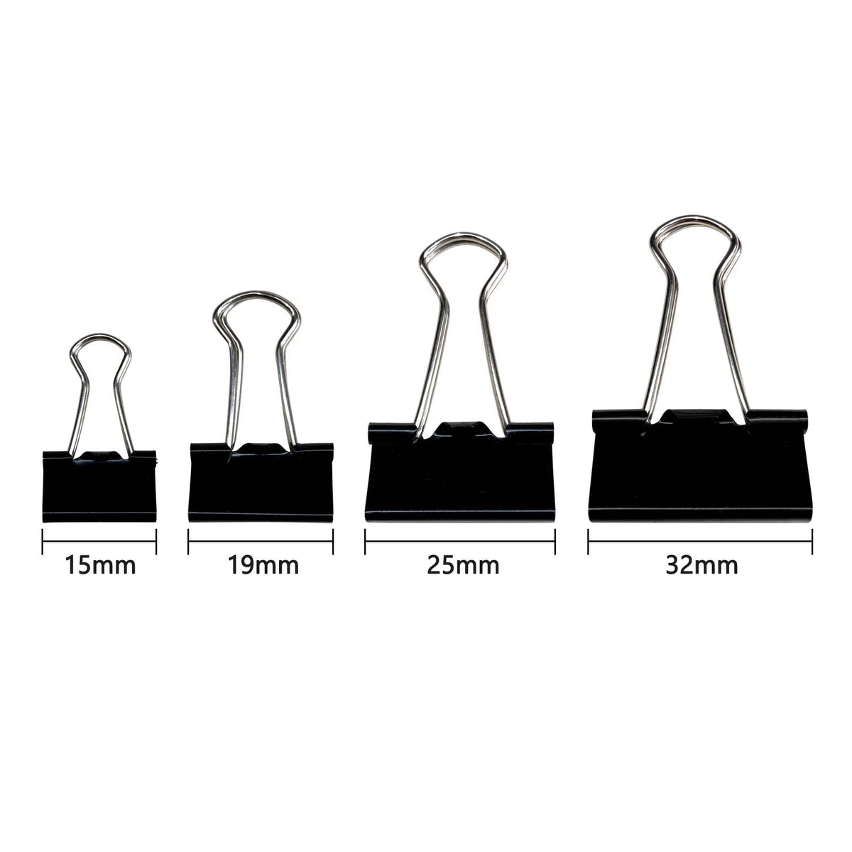 Ykimok 120Pcs Assorted Sizes Binder Clips, Metal Paper Clamps 4 Assorted Sizes, Medium, Small, X