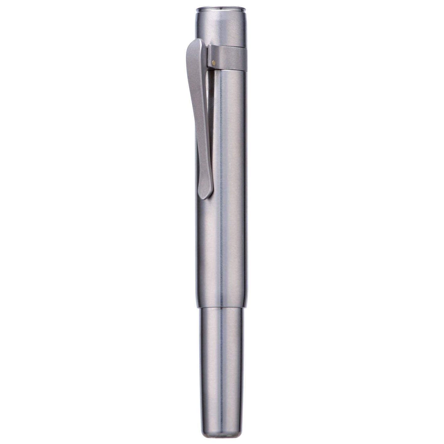 HONG DIAN M2 Titanium Mini Fountain Pen, Medium Soft Nib & Sleek Shape Metal Short Pocket Travel