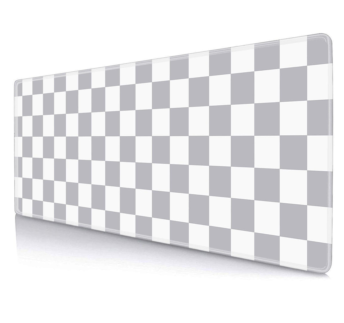 SXCKANG Grey Checkered Desk mat, Boho Gray Pattern Large Mouse Pad, Desk Protector Pad Writing Mat