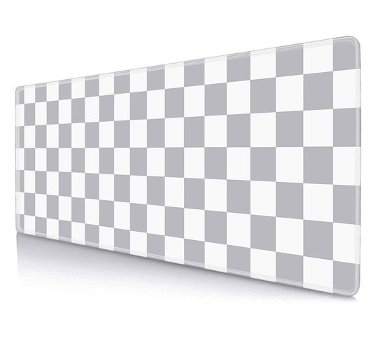 SXCKANG Grey Checkered Desk mat, Boho Gray Pattern Large Mouse Pad, Desk Protector Pad Writing Mat