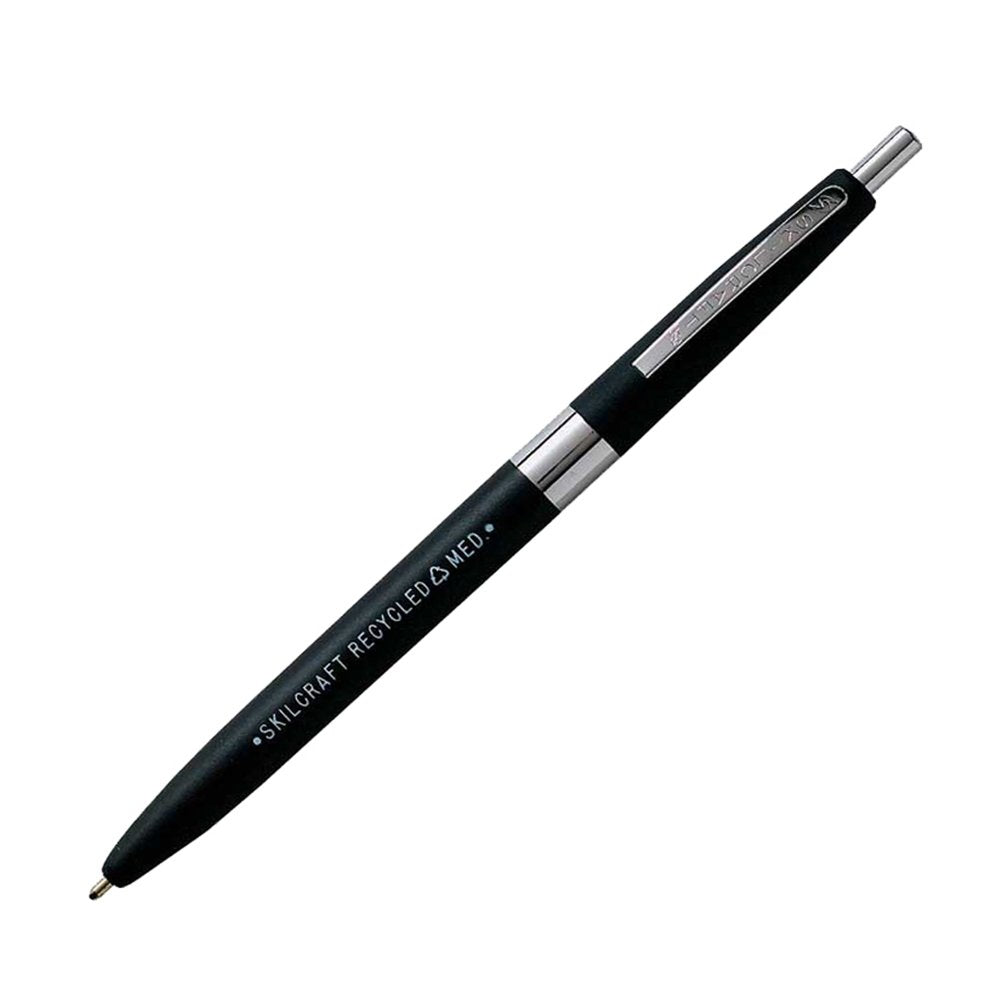 Skilcraft 7520013861604 Recycled Ball Point Pen, Medium Point, Black Ink, 12-Pack