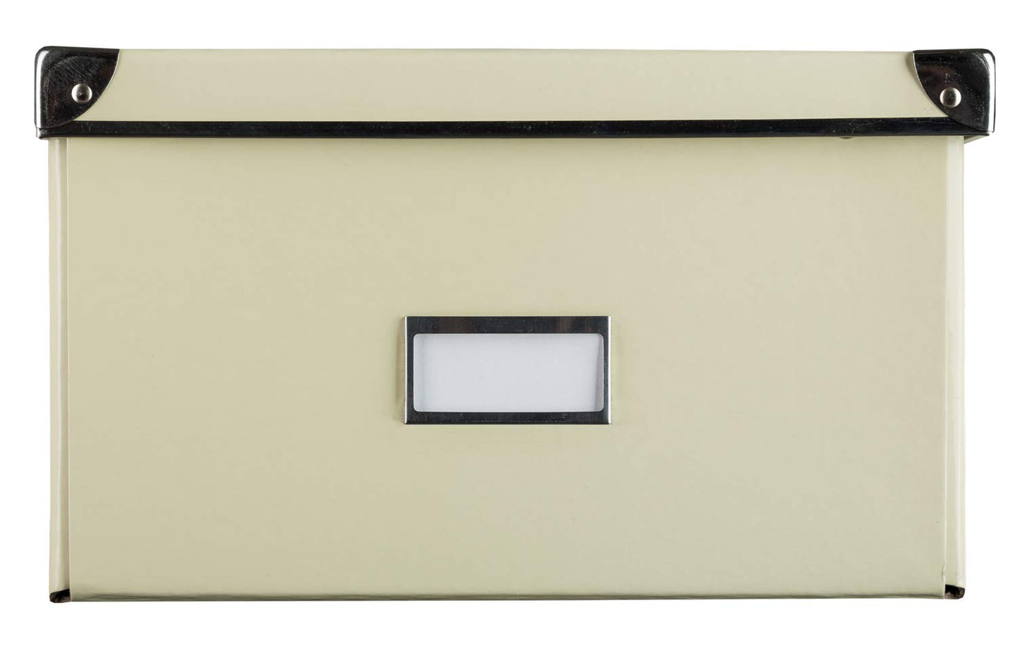 Idena storage box made of solid cardboard, lid reinforced with metal, including labelling field