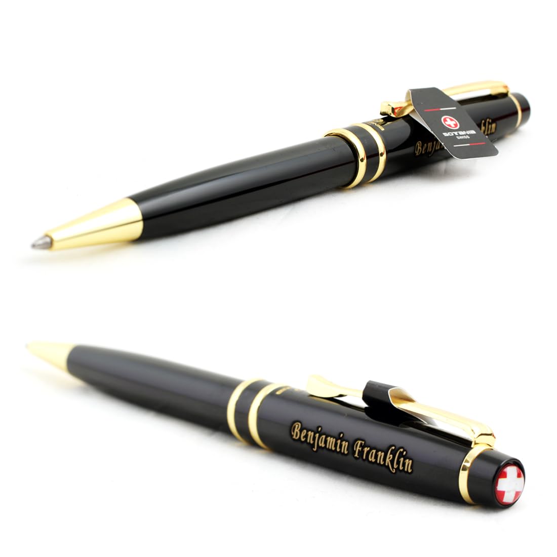 Sotania Swiss Engraved Rollerball Pen – Personalized Gift Pen for Men & Women, Refillable Brass Pen
