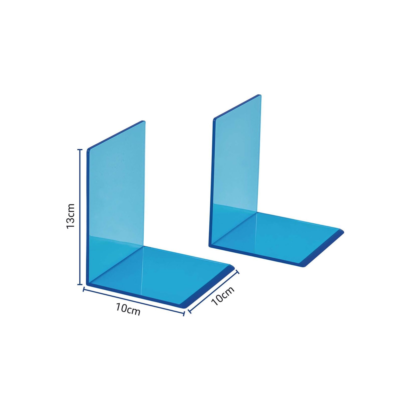 Maul Pack of 2 Premium Acrylic Bookends 10 x 10 x 13 cm Neon Blue