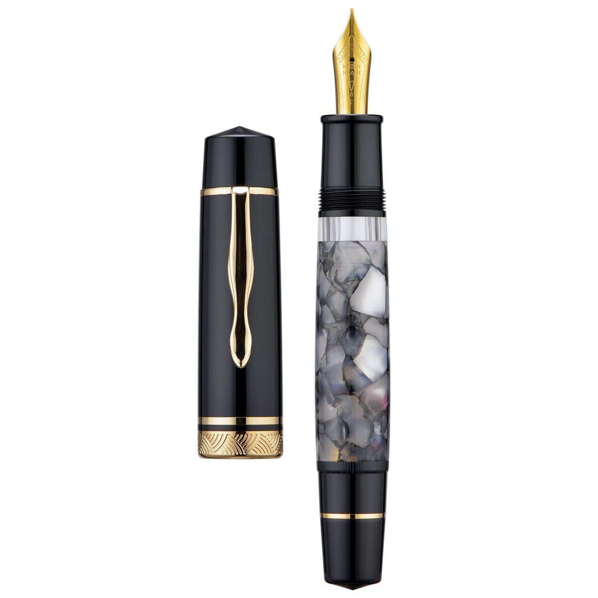 erofa Majohn P139 Fountain Pen Medium Nib Brass Piston System Large Capacity Writing Pen with Box