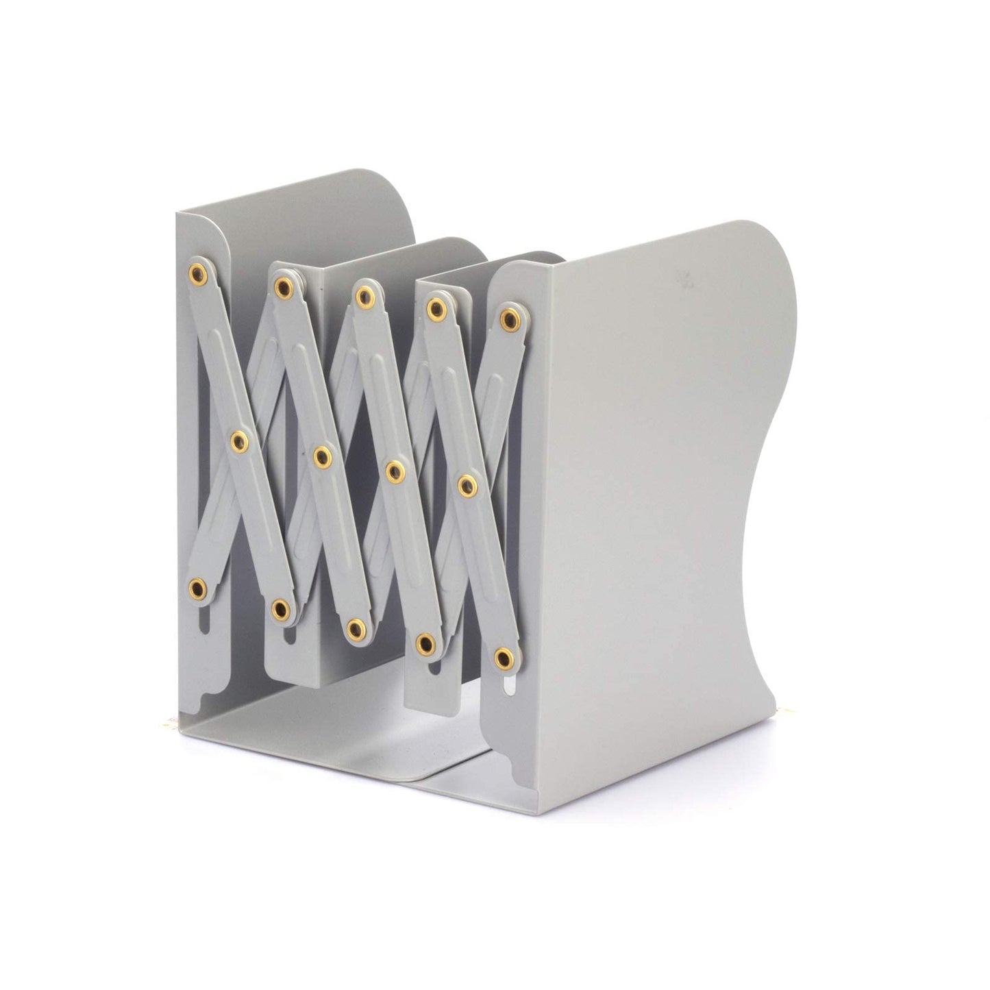 Aobopar Adjustable Metal Book Ends for Shelves Grey