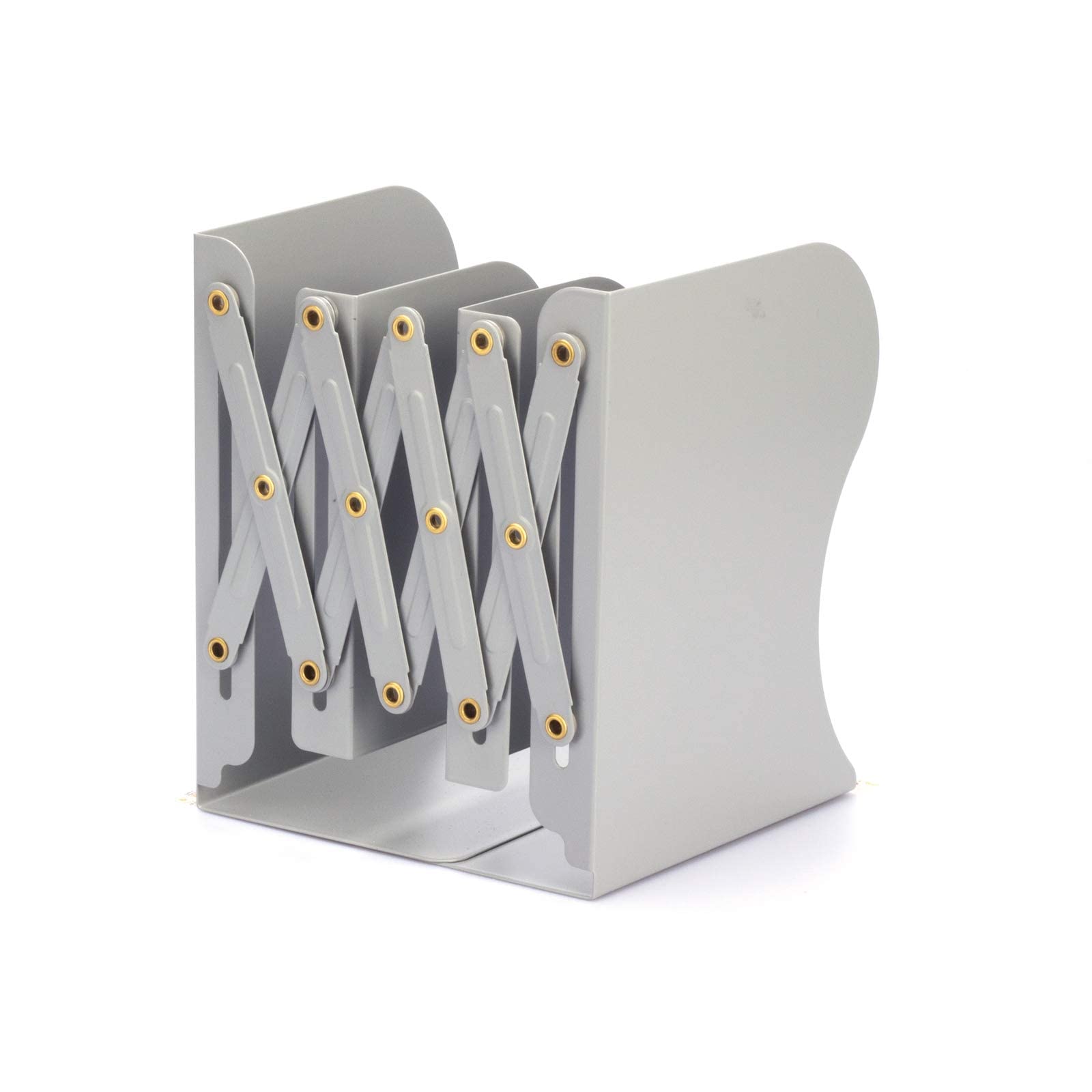 Aobopar Adjustable Metal Book Ends for Shelves Grey