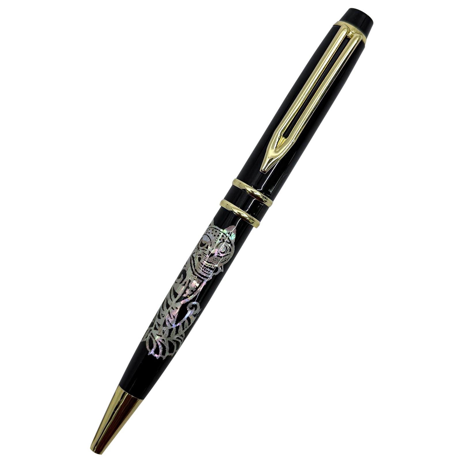 Nacreh Inlay Mother of Pearl Design Handmade Ballpoint Pen Retractable Executive Gift Rollerball