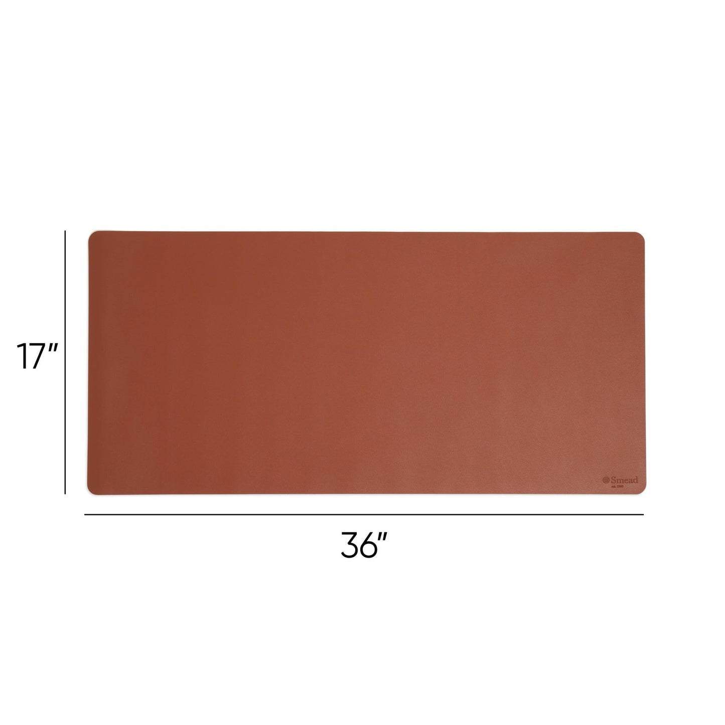Smead Vegan Leather Desk Pad Mat, Office Desk Mat, Large, Saddle Brown