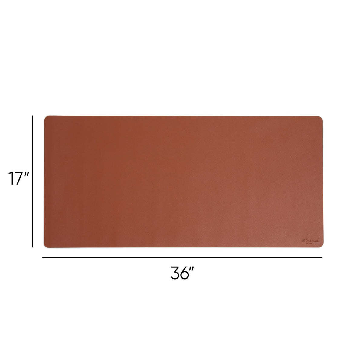 Smead Vegan Leather Desk Pad Mat, Office Desk Mat, Large, Saddle Brown