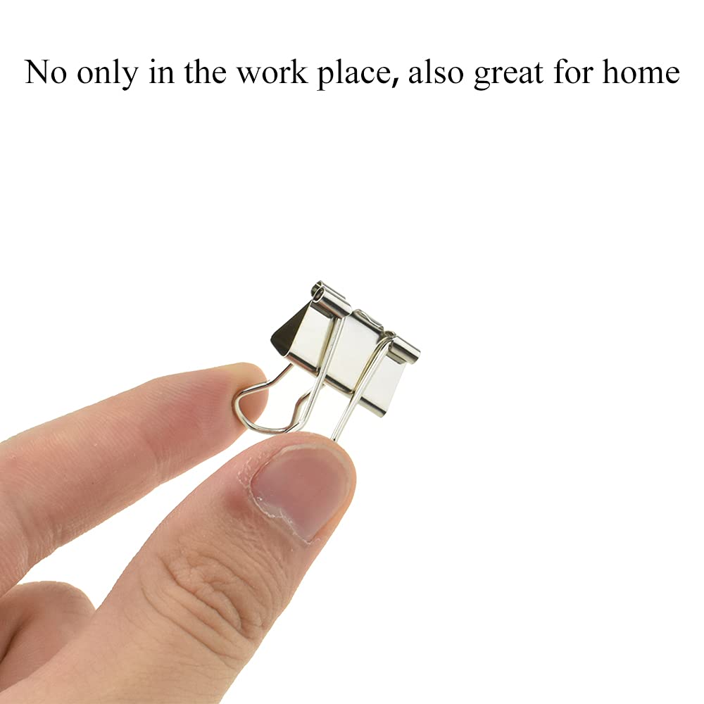 HAHIYO Binder Clips Paper Clamps Spring Steel Sturdy Small 0.75 inches Width 0.2 Inch Capacity No