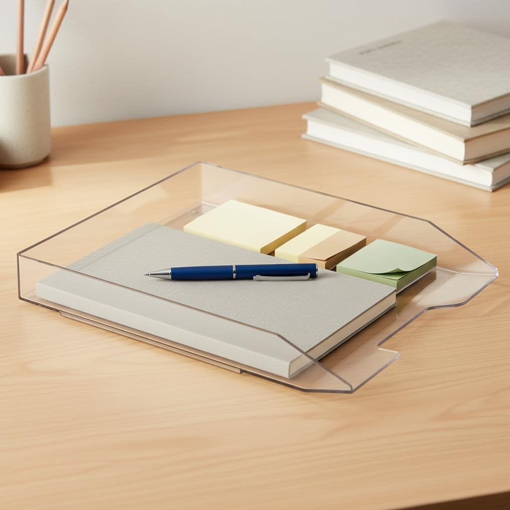 Acrimet Stackable Letter Tray Front Load, Letter Size, Stacking Document Desk Office Paper