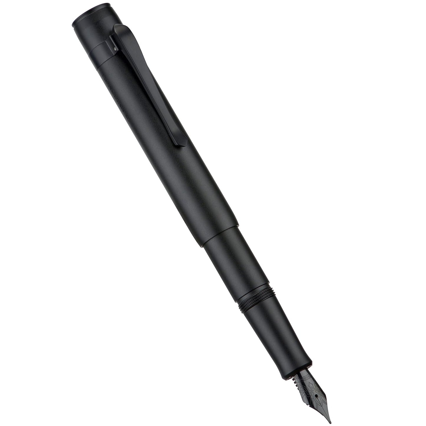 HONG DIAN M2 Black Forest Mini Fountain Pen, Medium Soft Nib & Sleek Shape Aluminium Short Pocket