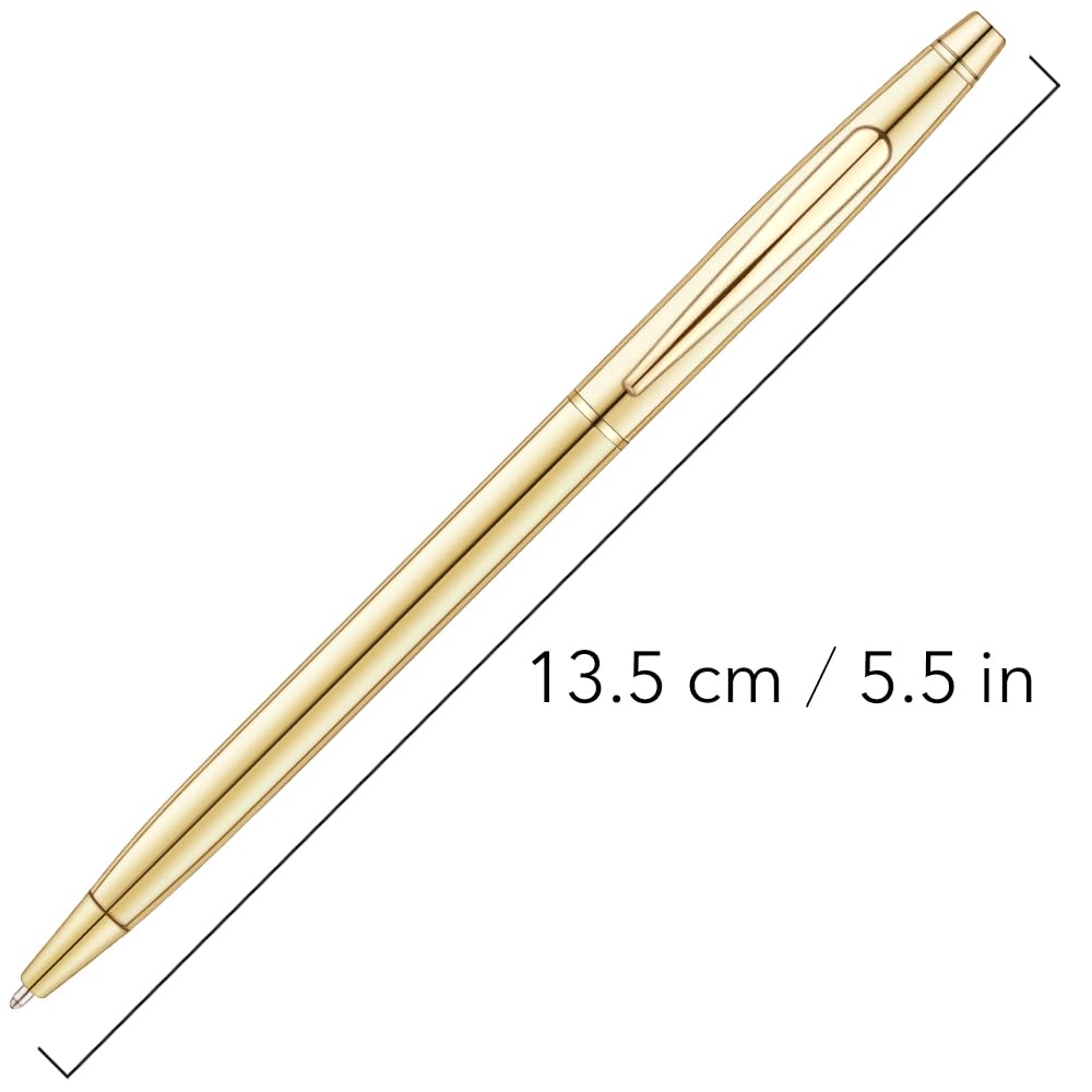 Unibene 18 Pack Slim Gold Ballpoint Pens Black Ink 1 mm - Black ink, Nice Gift for Business Office