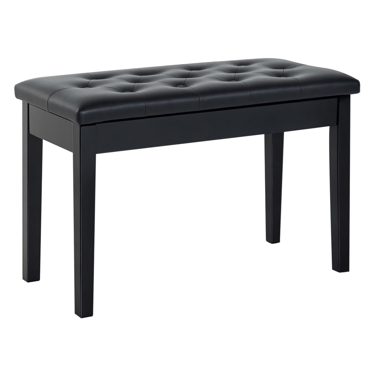 HOMCOM Piano Bench with Faux Leather Padded Cushion, Black