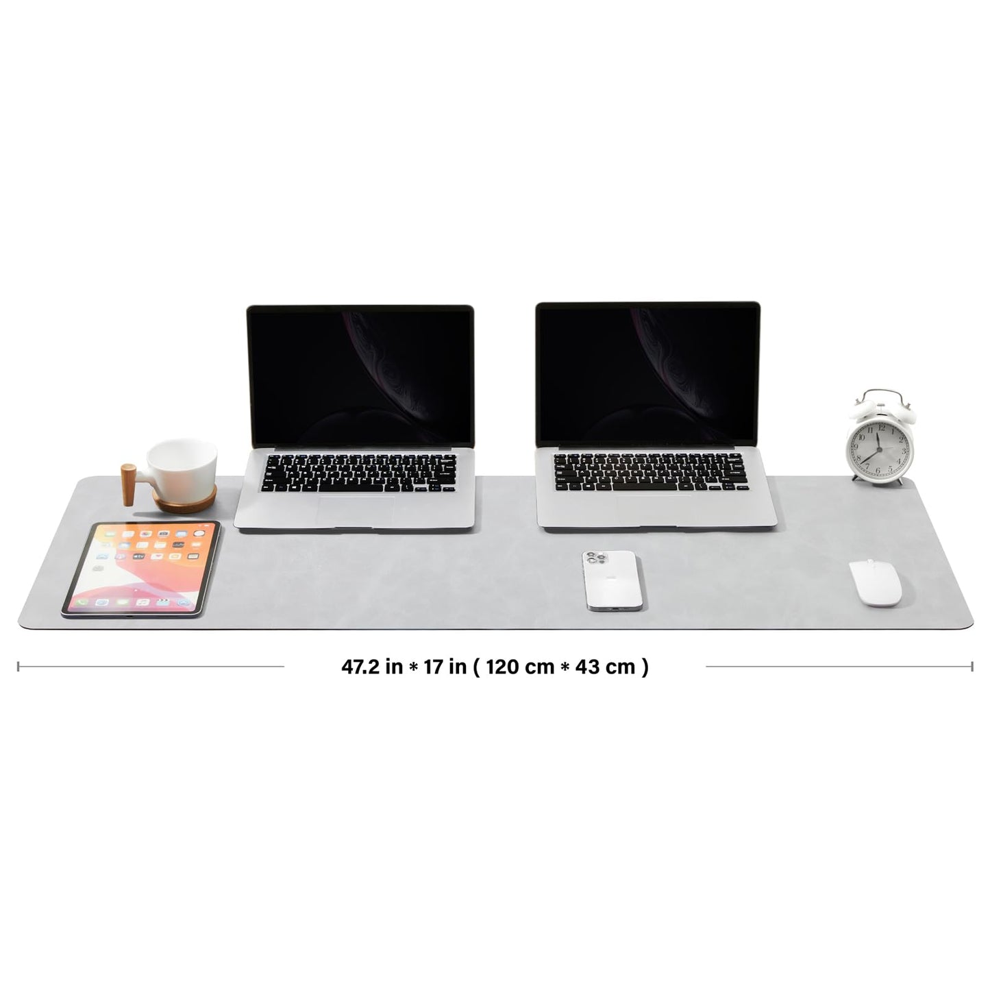 Distressed Leather Desk Mat - Non-Slip PU Desk Pad for Office and Home - Desk Organization and