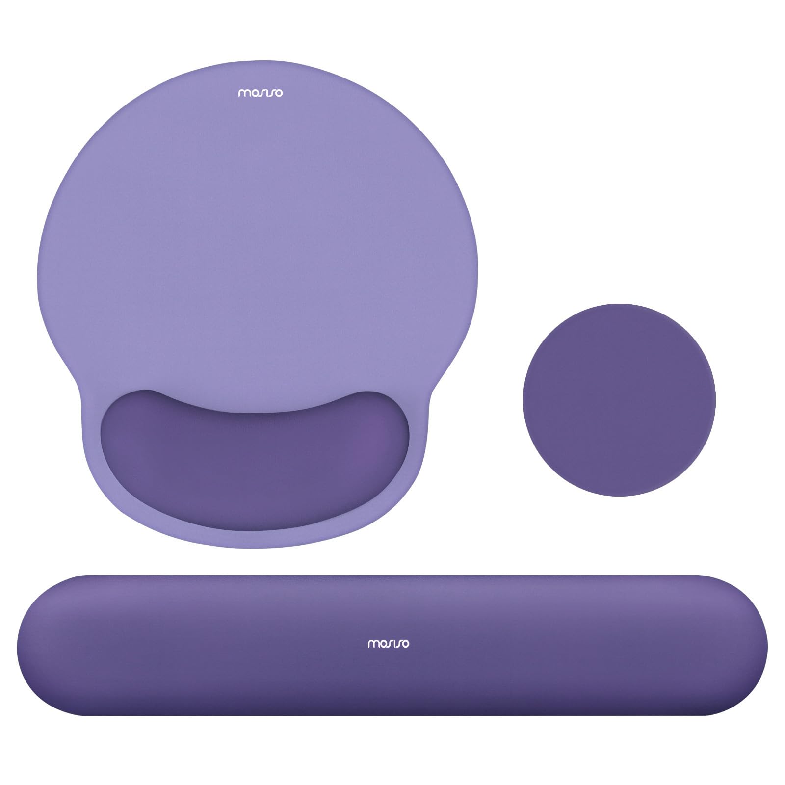 MOSISO Wrist Rest Support for Mouse Pad&Keyboard Set, Imperial Purple