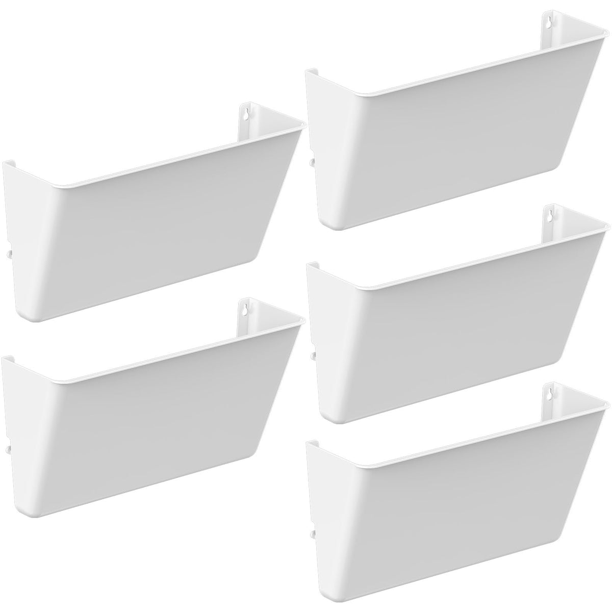 Gawerk Clear Acrylic Single Pocket, Plastic Hanging Wall Mount File Holder for Office Home (White