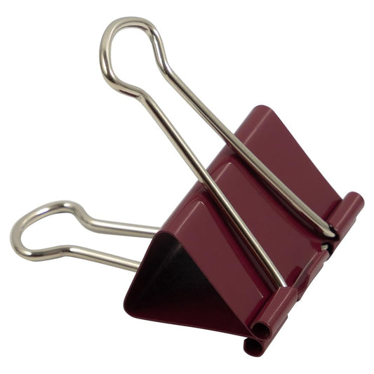 JAM PAPER Colorful Binder Clips - Large - 1 1/2 Inch (41 mm) - Burgundy Binderclips - 12/Pack