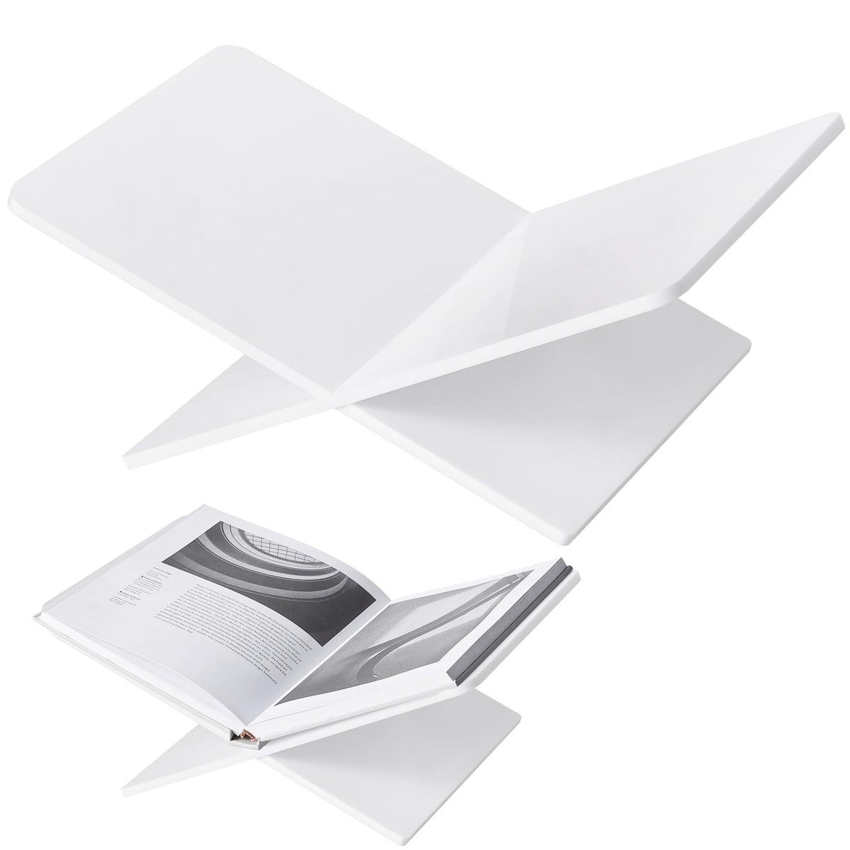 DECORANY Acrylic Book Stand 15 x 9 x 6 in Large Open Book Display Stand