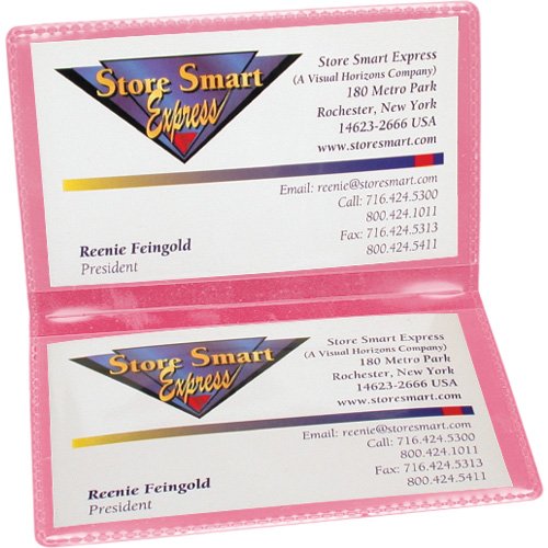 StoreSMART - Pink Folding Business Card Holders - 25 Pack - Polypropylene Plastic (RPP2915P-25)