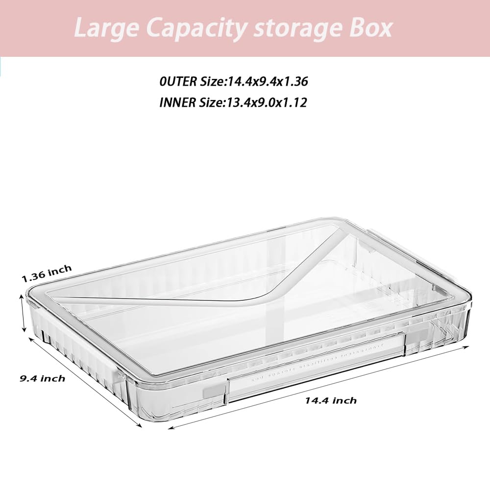 RHONZHAO Clear Storage Box with Latch, 2 Pack, Stackable