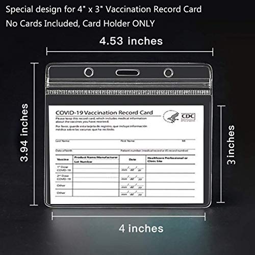 Vaccine Card Holder，Vaccine Card Protector Waterproof Covid Vaccination Card Holder 4 X 3 Inches