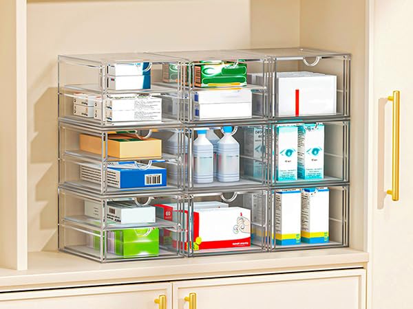 caktraie Acrylic 6-Drawer Office & Makeup Storage Organizer,Desk