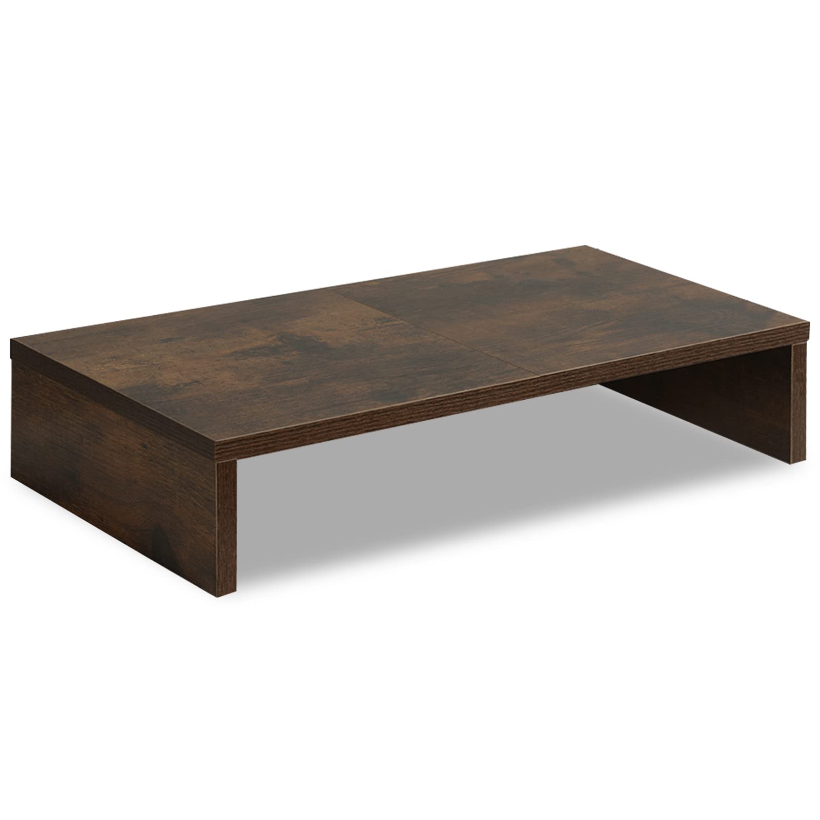 TEAMIX 20 inch Wood Monitor Stand Riser, Desktop Riser Shelf, Rustic Brown