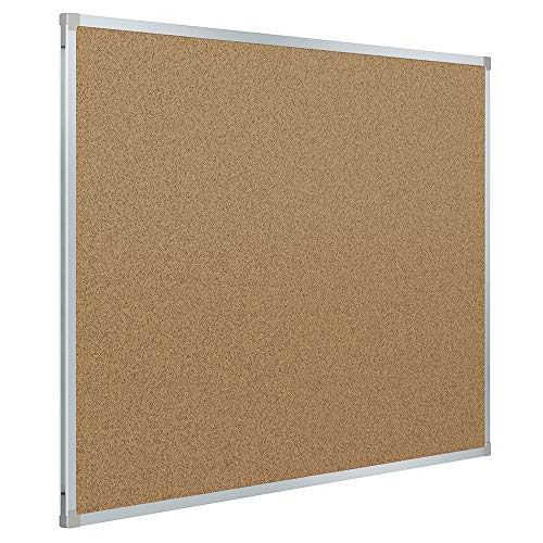 Mead Corkboard, 3' x 2' Bulletin Board, Aluminum Frame Cork Board (85361)
