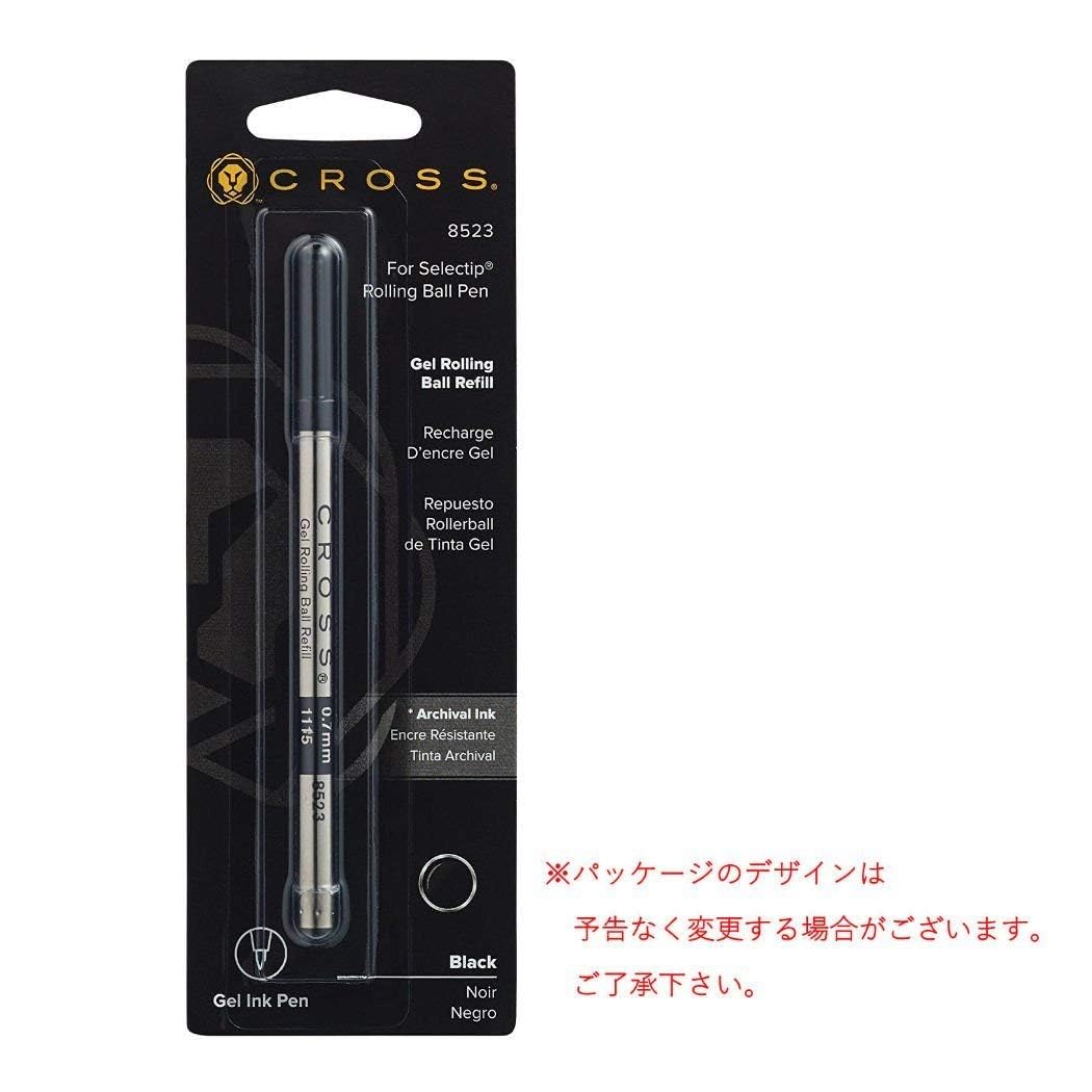 Cross Refill for Selectip Gel Roller Ball Pen, Black, 1 per Card (8523) (Twо Pаck, Black)