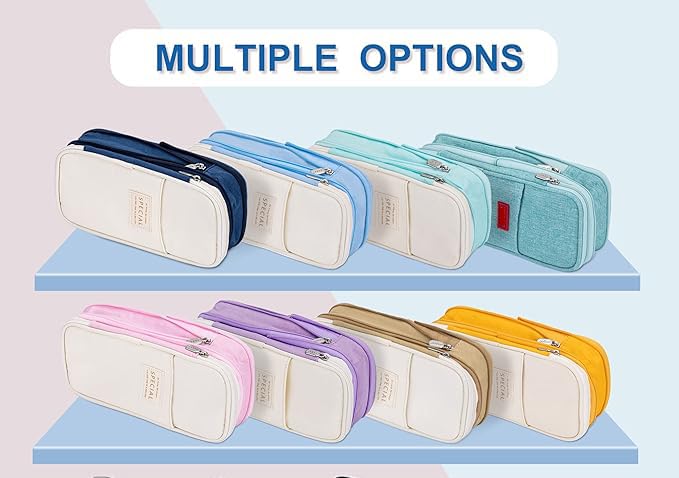 Arnuixty Colourful Large Storage Pencil Case Pen Bag with Zipper Big Capacity Pouch Organizer for