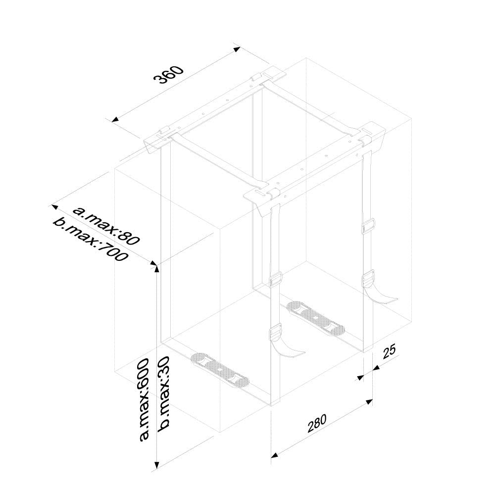 Newstar CPU-D025BLACK Under Desk PC Mount (Suitable PC Dimensions - Height: 3-60 cm/Width: 8-70 cm)