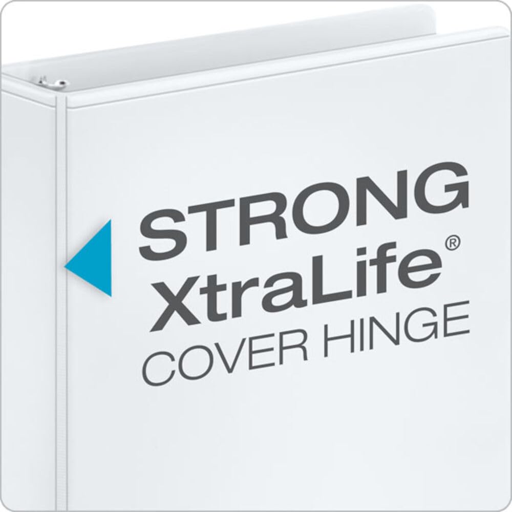 Cardinal Economy 3 Ring Binder, 3 Inch, Presentation View, White, Holds 625 Sheets, Nonstick, PVC