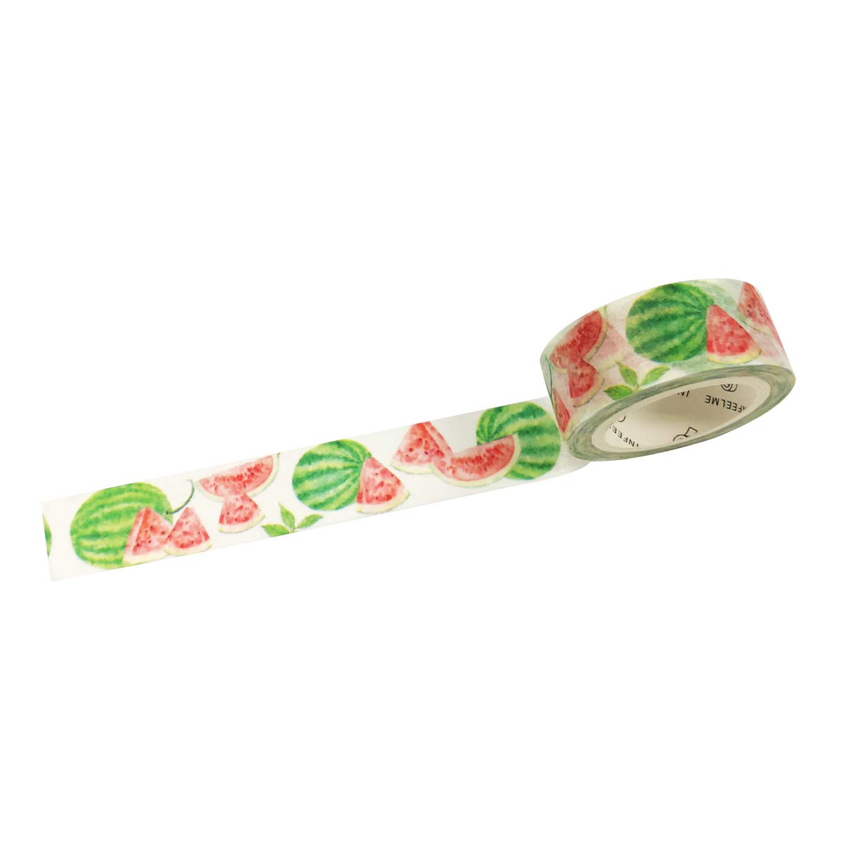Wrapables Flowers and Greens Washi Masking Tape, 15mm x 7m Watermelon