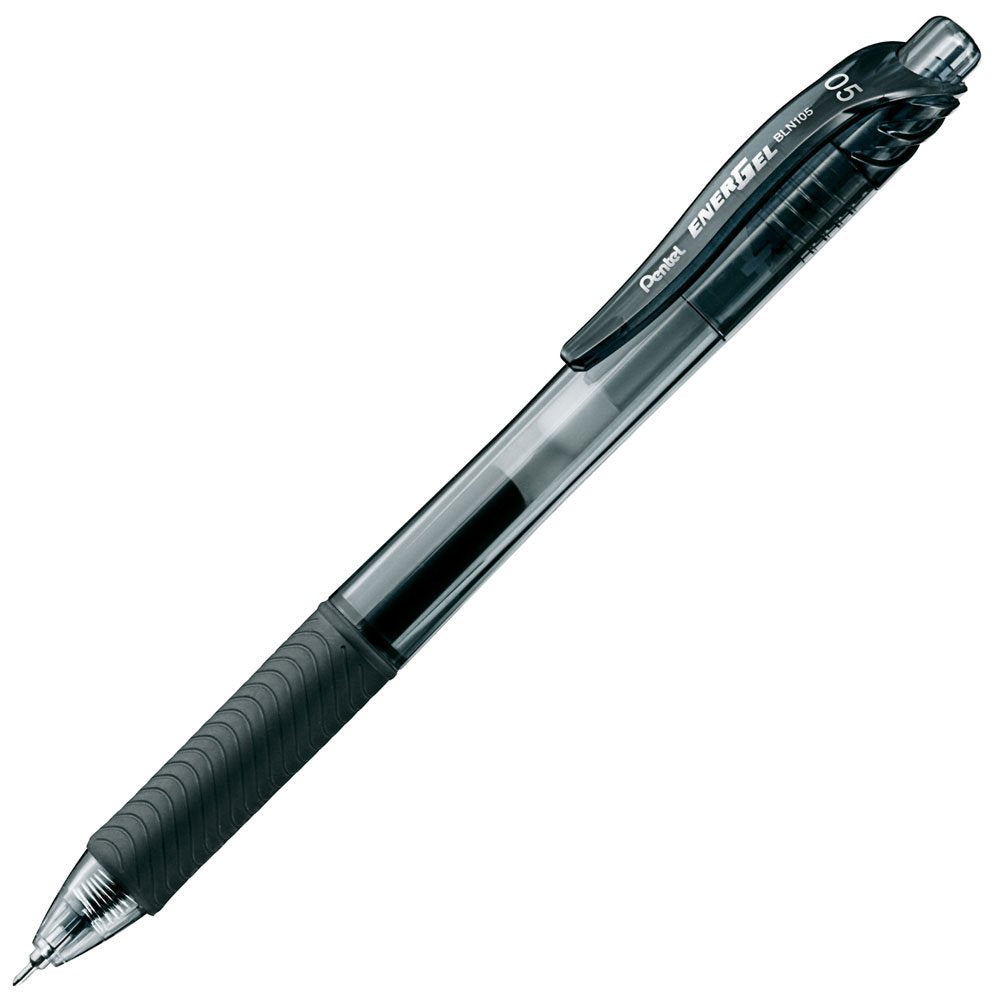 Pentel EnerGel X BLN105-A Gel Ink Ballpoint Pen, 0.5, Black, 10 Pieces