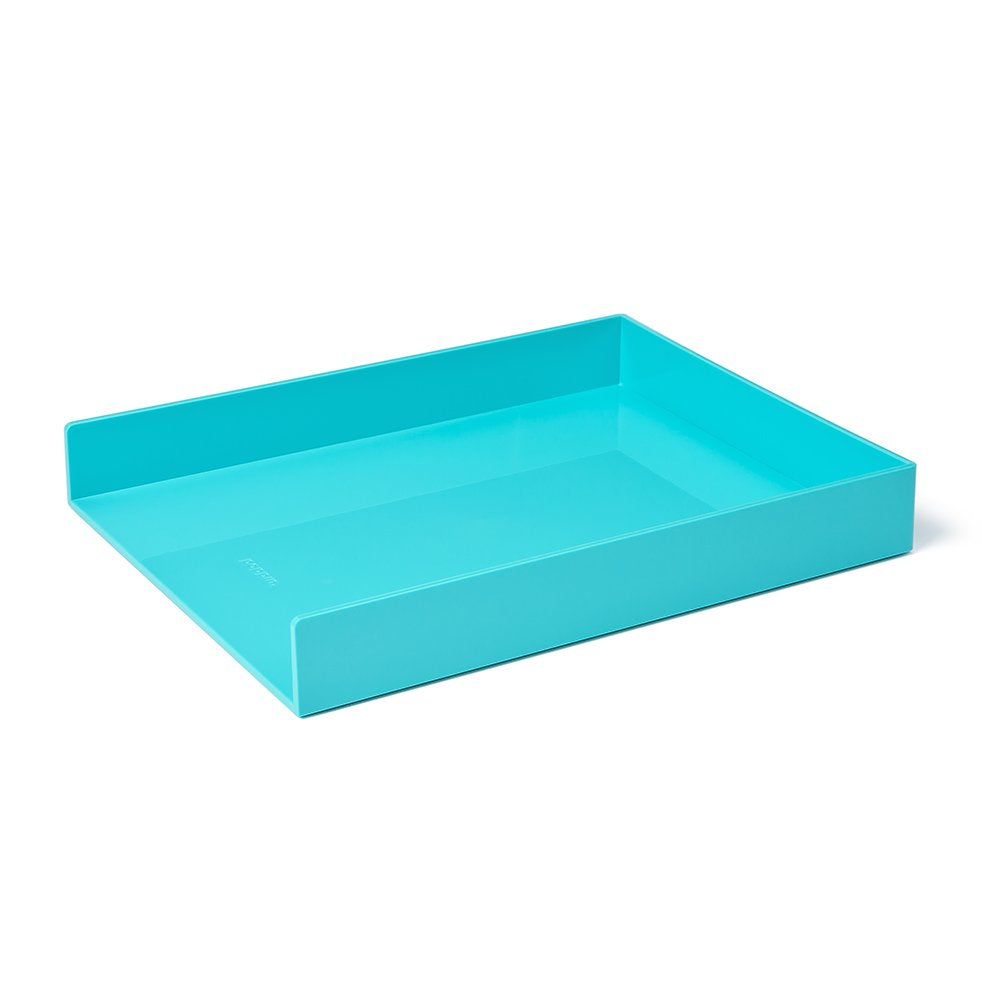 Poppin Stackable Letter Tray - Modular Lacquer Desk Trays for Office Organization