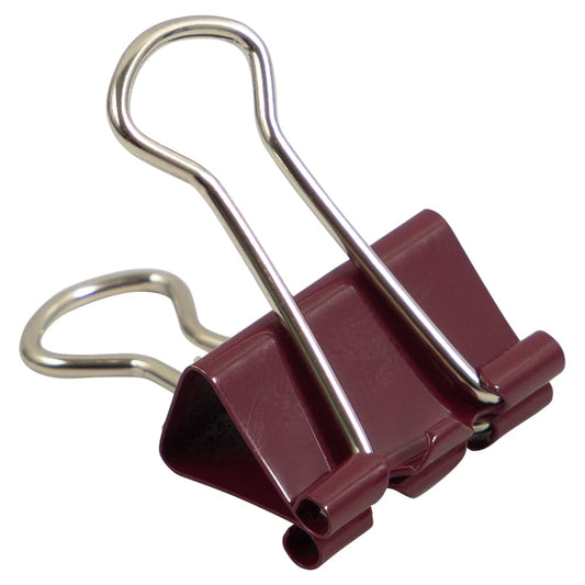 JAM PAPER Colorful Binder Clips - Small - 3/4 Inch (19 mm) - Burgundy Binderclips - 25/Pack