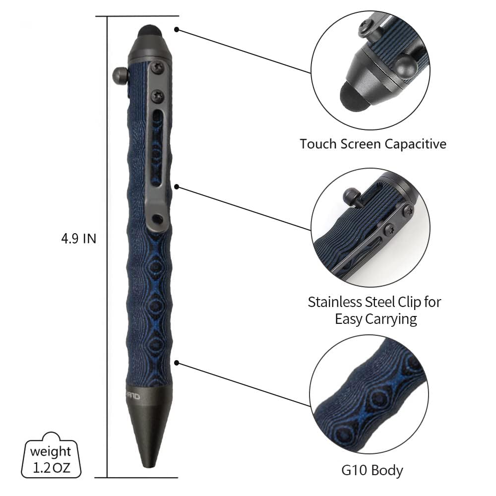 Cool Hand 4.5'' G10 Bolt Action Pens, EDC Ballpoint Ink Refillable