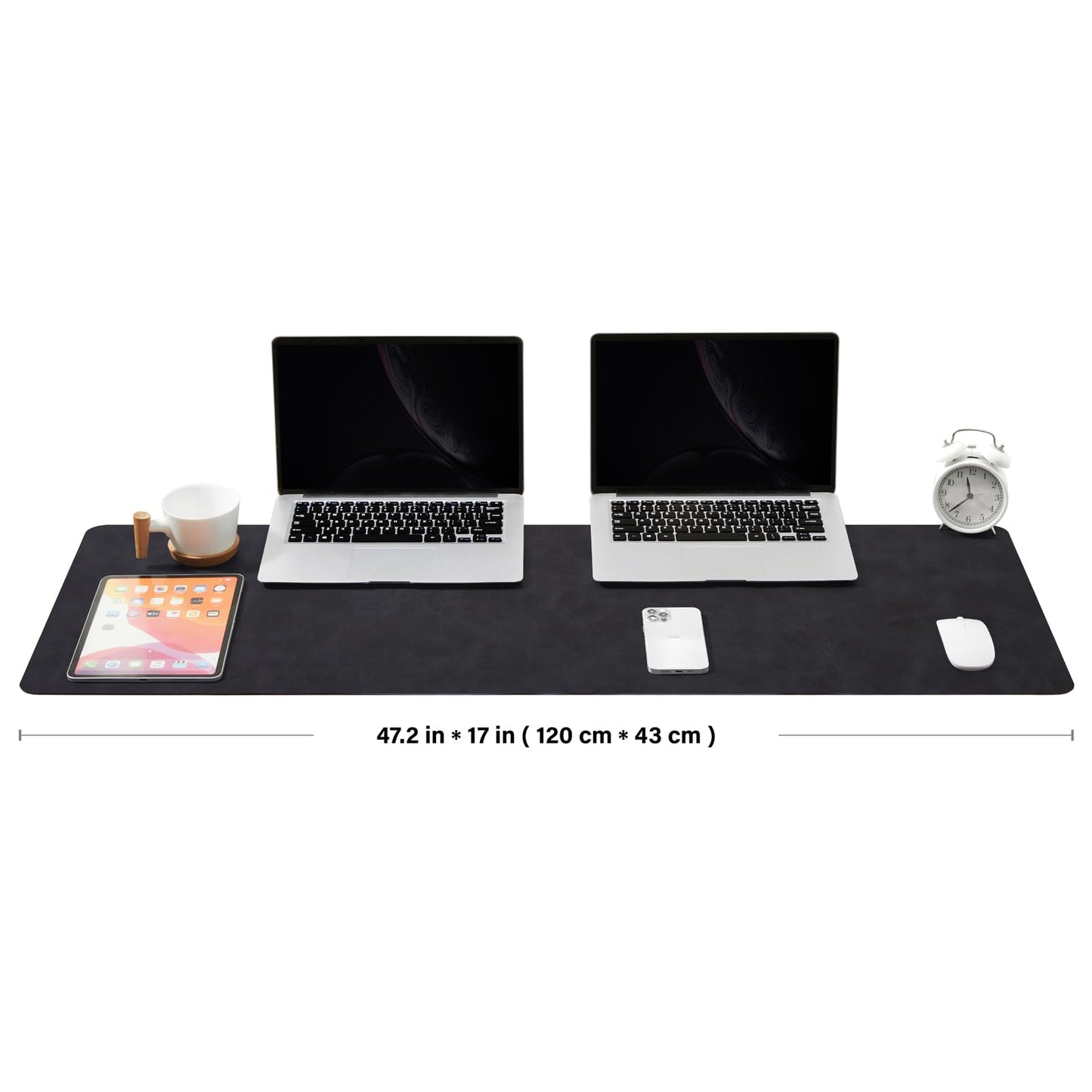 Distressed Leather Desk Mat - Non-Slip PU Desk Pad for Office and Home - Desk Organization and