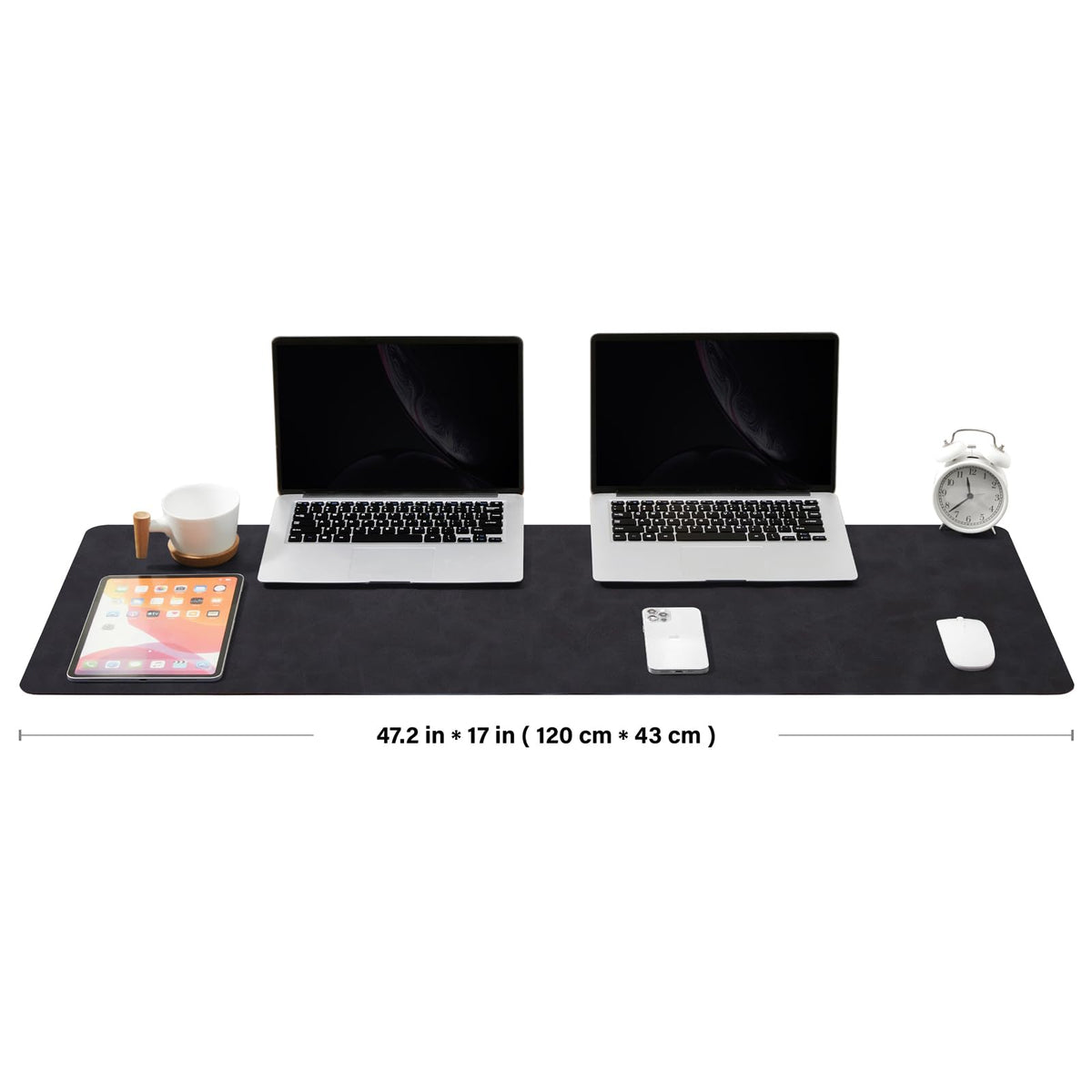 Distressed Leather Desk Mat - Non-Slip PU Desk Pad for Office and Home - Desk Organization and