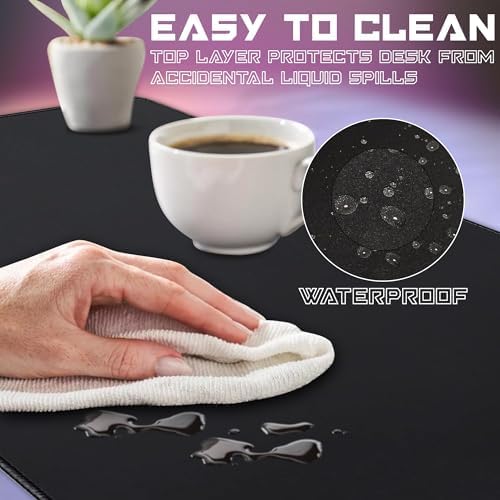 ICONIC - PRO PC GEAR XL Extended Gaming Mouse Pad/Mat 34"x14"(Stealth) - Large & Wide Desk Cloth
