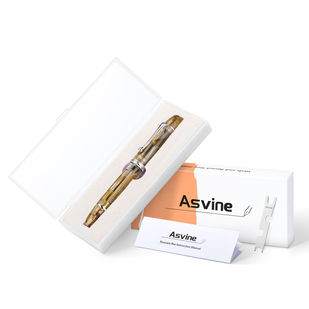 Asvine V800 Fountain Pen – Vacuum Filling System with Large Ink Capacity – Smooth Number 8 Fine Nib