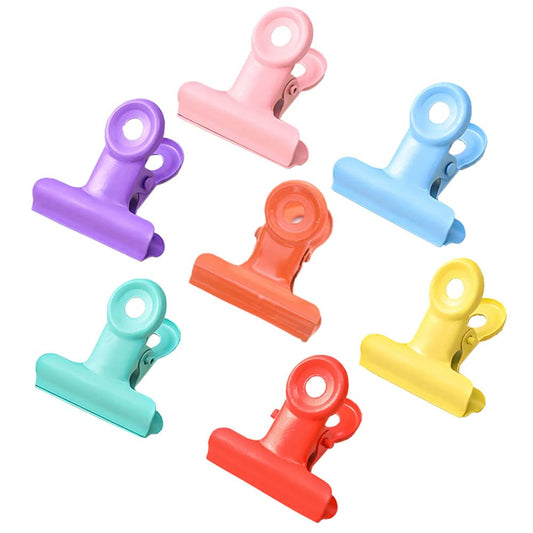 28 Piece 30mm Small Bull Dog Clips, Metal Mini Binder Clips Money Clamps, Colored Hinge Clips, for